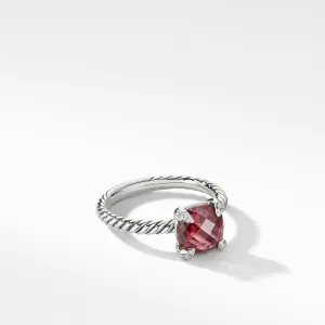 Châtelaine® Ring with Rhodolite Garnet and Diamonds, Size 5