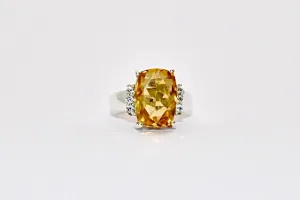 Citrine Premium Gemstone Oblong Ring