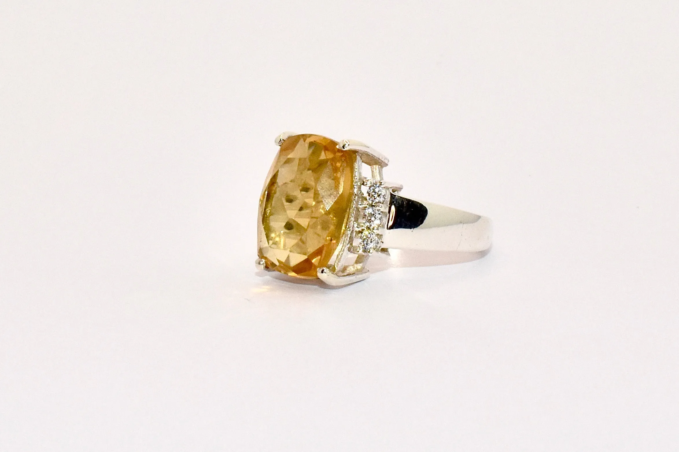 Citrine Premium Gemstone Oblong Ring