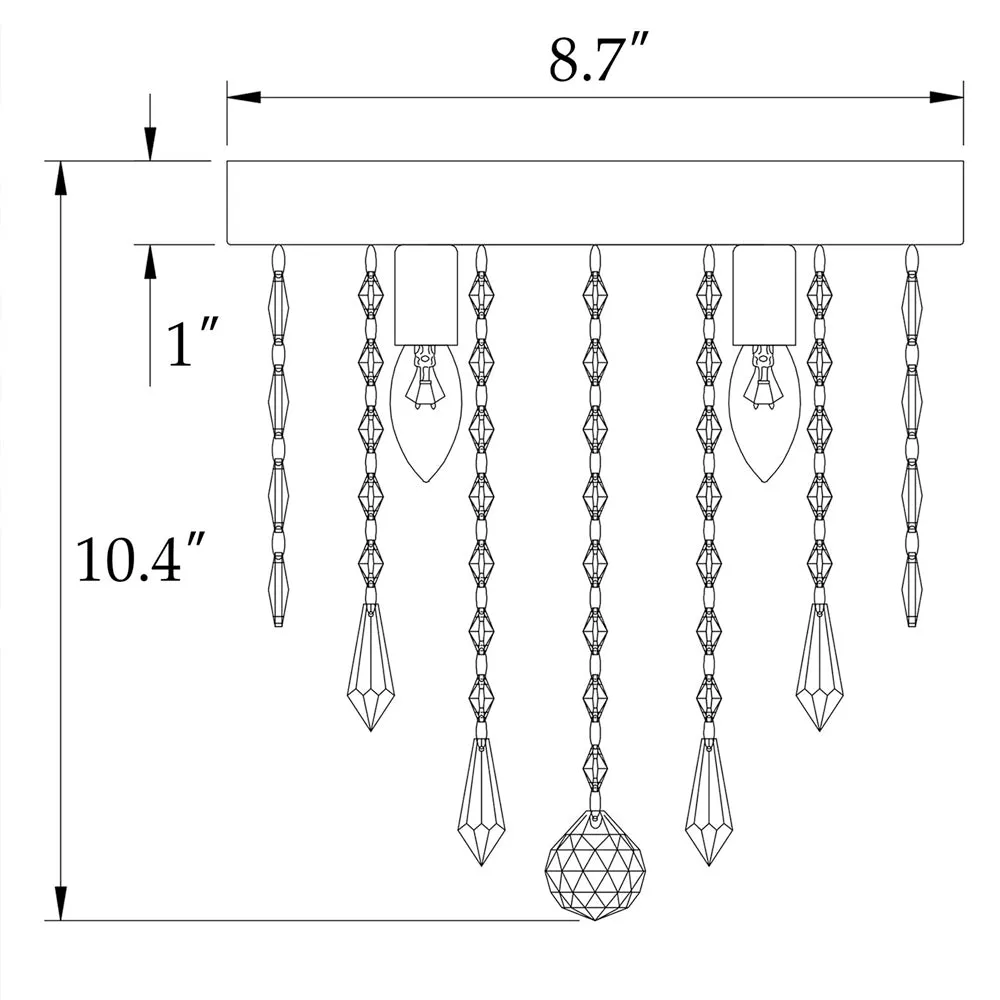 Crystal Chandelier with Hanging Center Ball Fixture Lighting