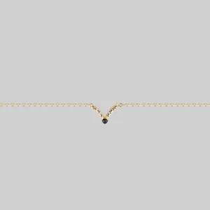 CUPID. Black Spinel Chevron Collar - Gold