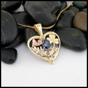 Custom Sapphire Celtic Heart Pendant