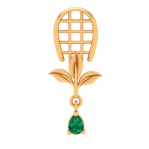 Dainty 18k Gold Locket With Green Gem From Online Exclusive Collection