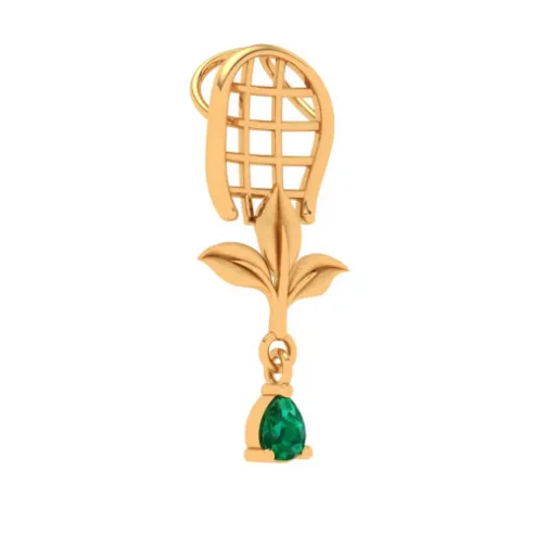 Dainty 18k Gold Locket With Green Gem From Online Exclusive Collection