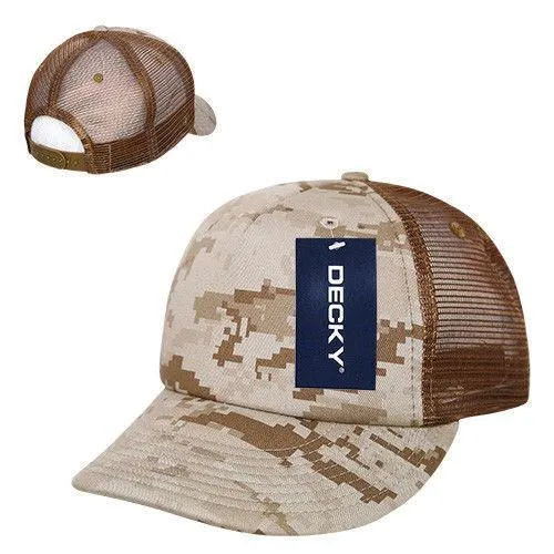 Decky Camouflage Foam Trucker 5 Panel High Crown Hats Caps Snapback