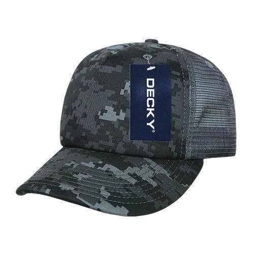 Decky Camouflage Foam Trucker 5 Panel High Crown Hats Caps Snapback