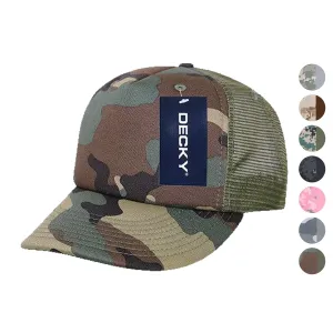 Decky Camouflage Foam Trucker 5 Panel High Crown Hats Caps Snapback