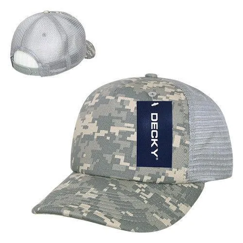 Decky Camouflage Foam Trucker 5 Panel High Crown Hats Caps Snapback