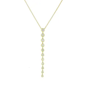 Diamond Bezel Drop Pendant Necklace