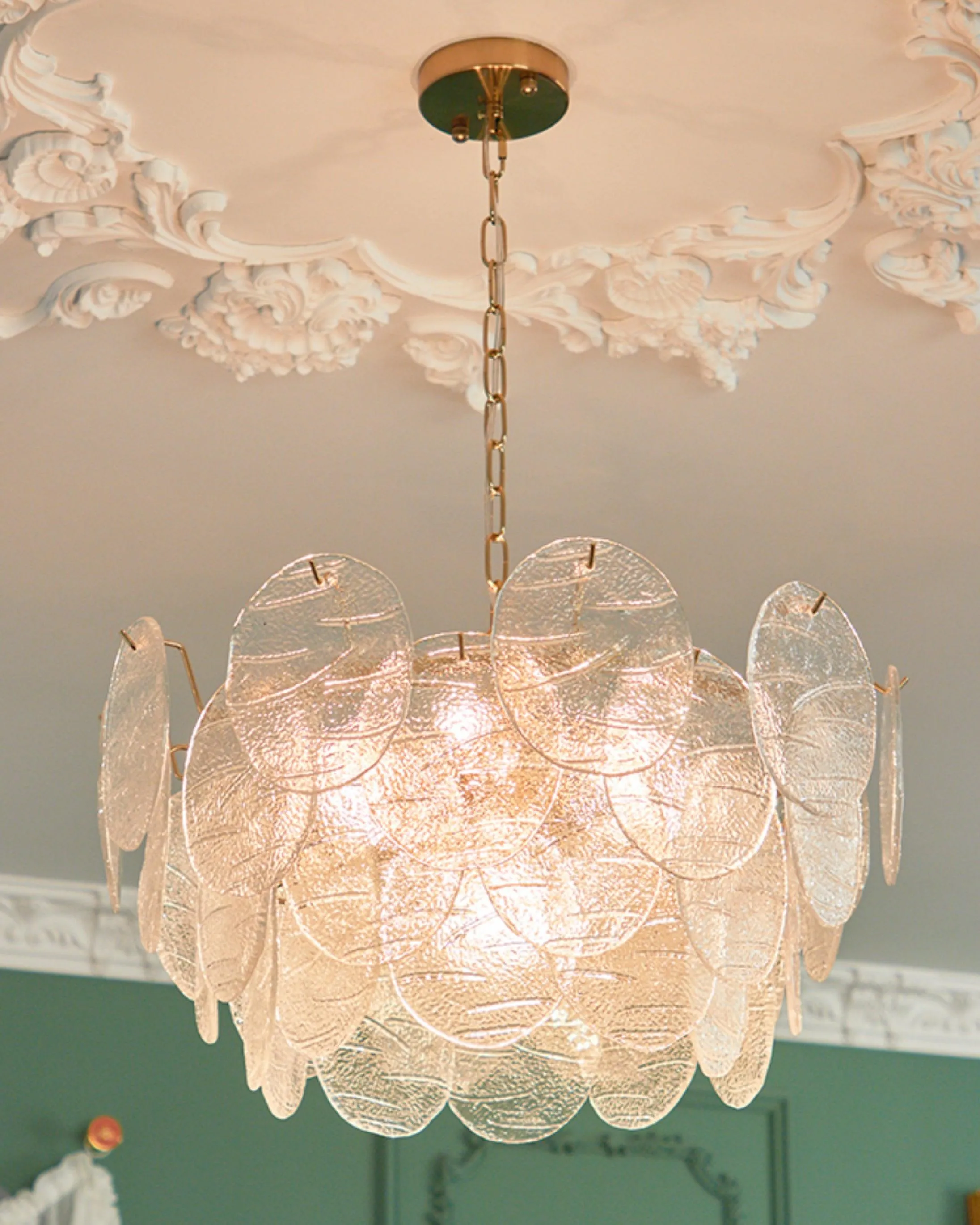 Disc Victorian Glass Chandelier