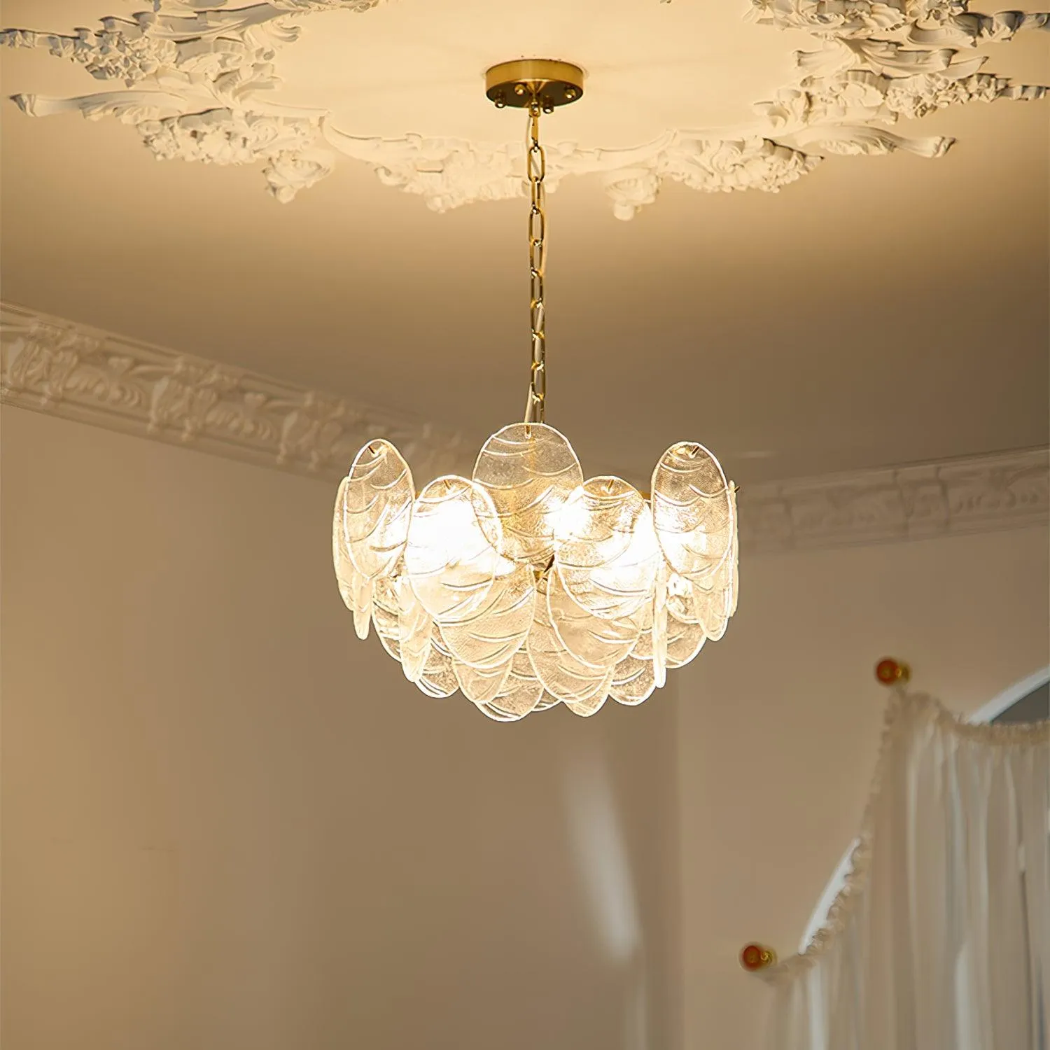 Disc Victorian Glass Chandelier