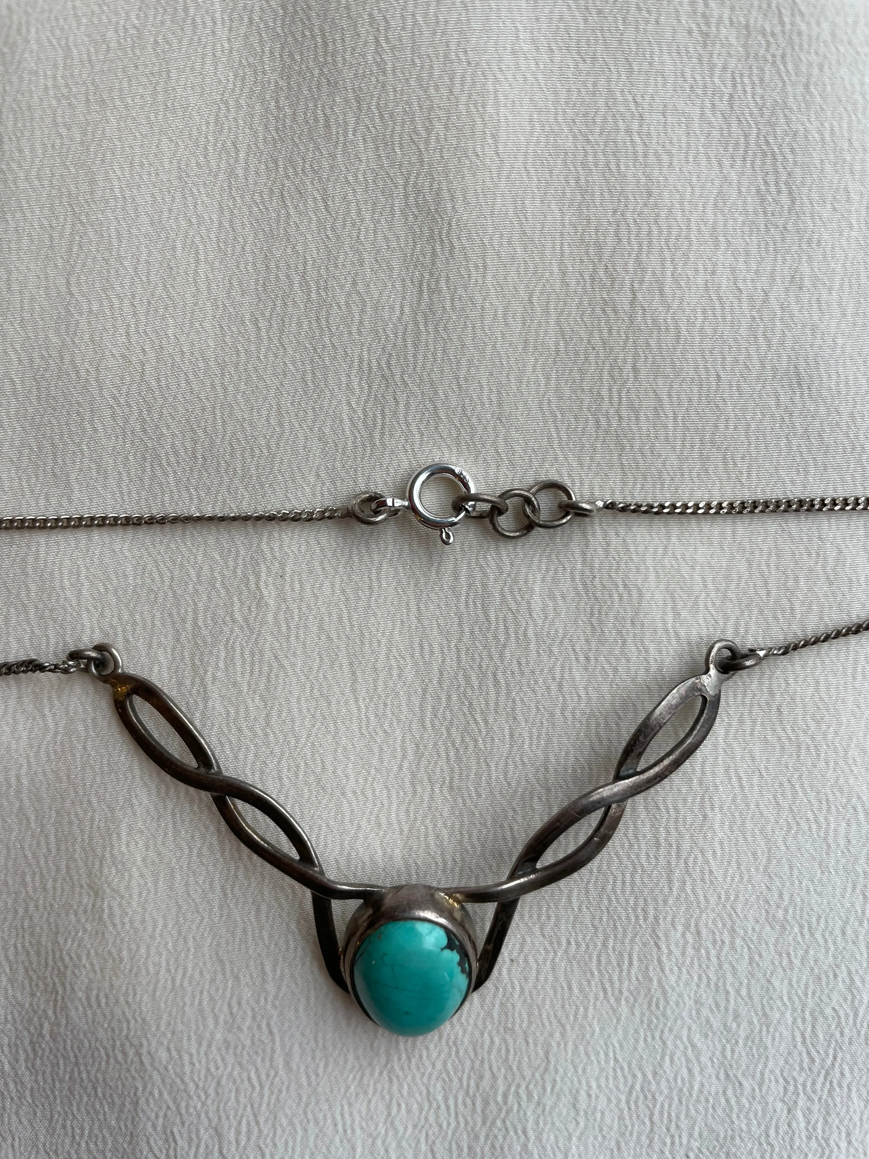 disco turquoise necklace N008