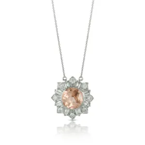 Doves Morganite and Diamond Necklace N8244MG