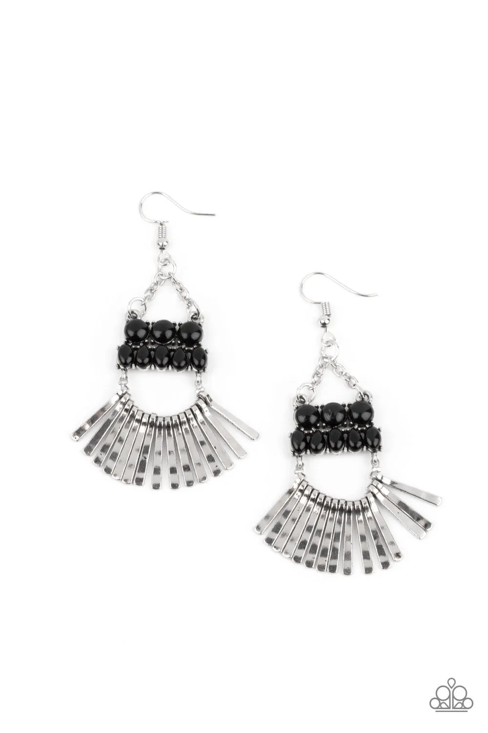 Earrings A FLARE For Fierceness - Black E2110