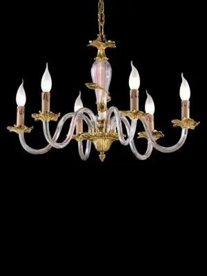 Elegant Chandelier With Murano Glass Decoration