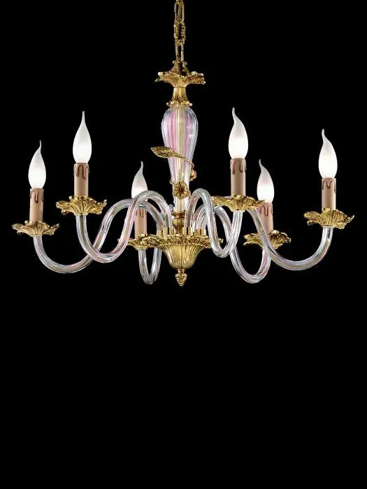 Elegant Chandelier With Murano Glass Decoration