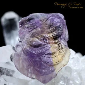 Exquisite Hand Carved Ametrine Dragon Crystal