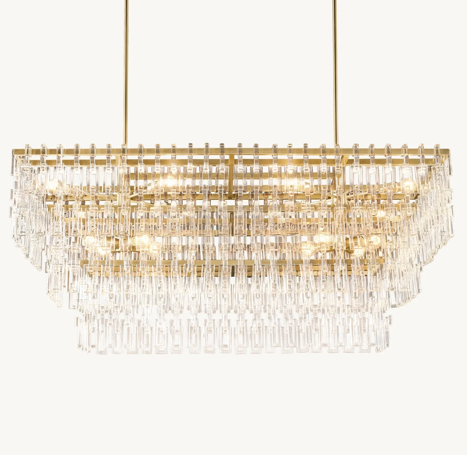 Extra Large Multi-layer Round/ Rectangle Crystal Ceiling Chandelier for Living/ Dining Room