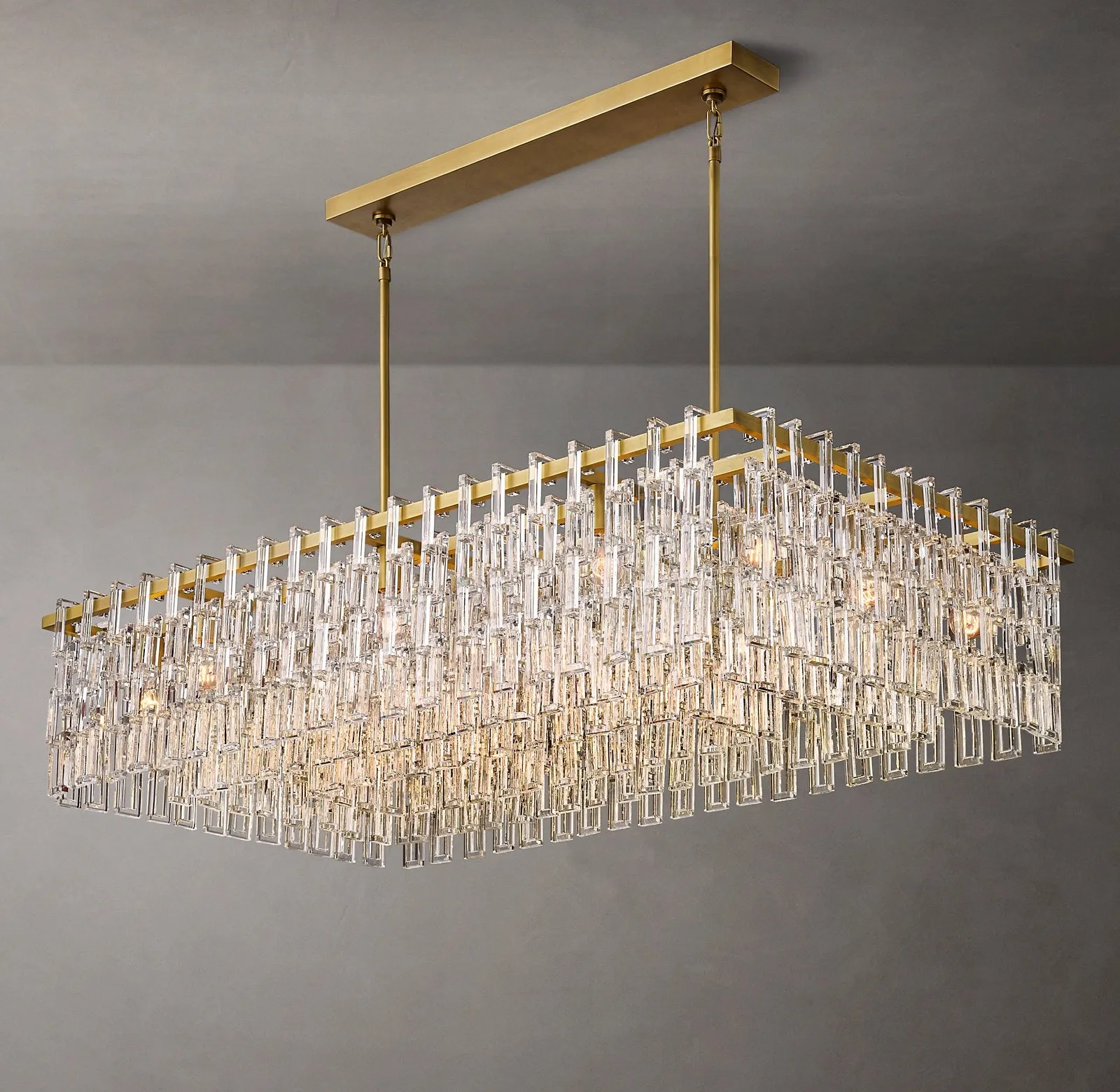 Extra Large Multi-layer Round/ Rectangle Crystal Ceiling Chandelier for Living/ Dining Room