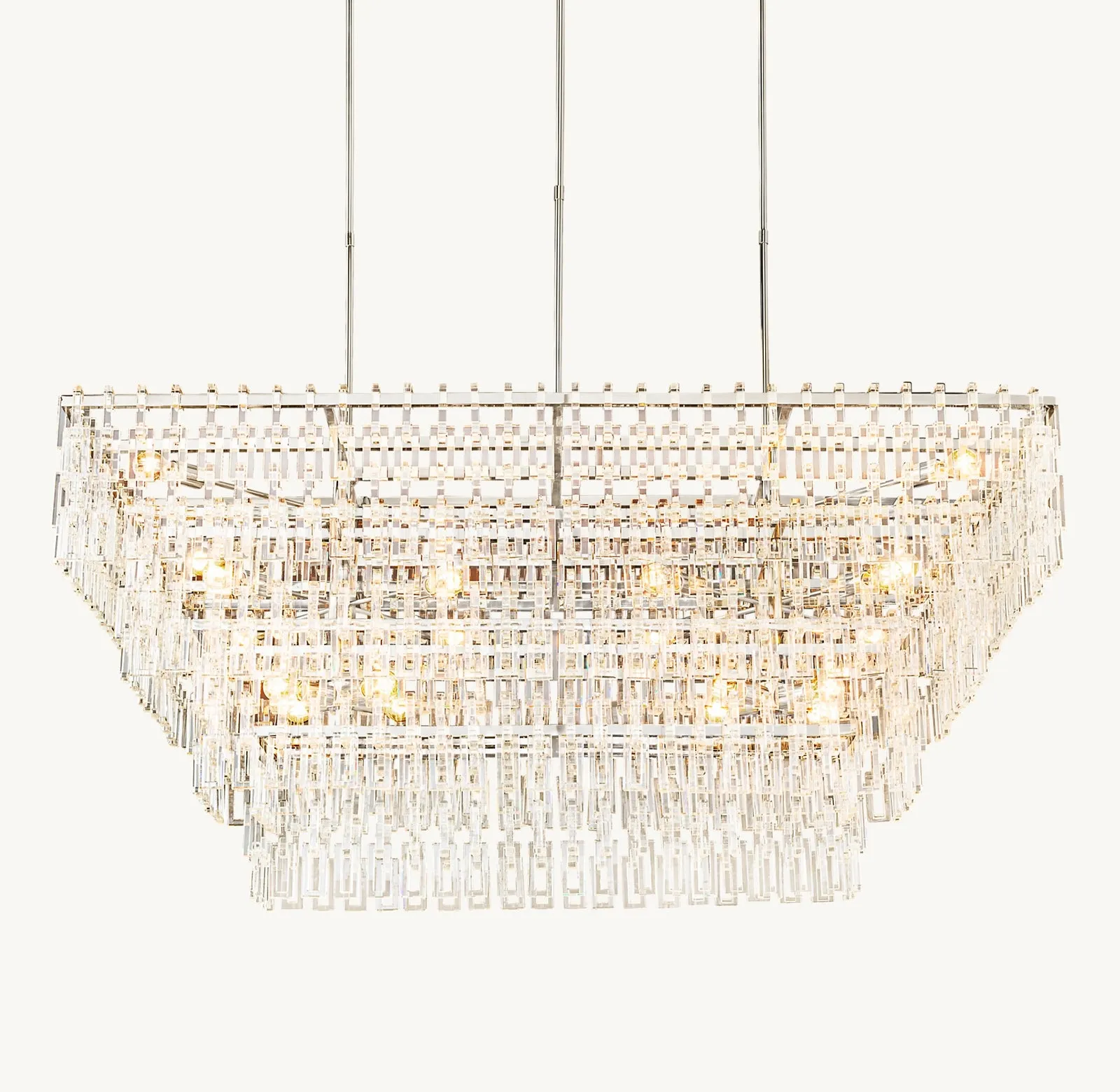 Extra Large Multi-layer Round/ Rectangle Crystal Ceiling Chandelier for Living/ Dining Room