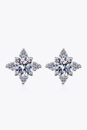 Four Leaf Clover 2 Carat Moissanite Stud Earrings