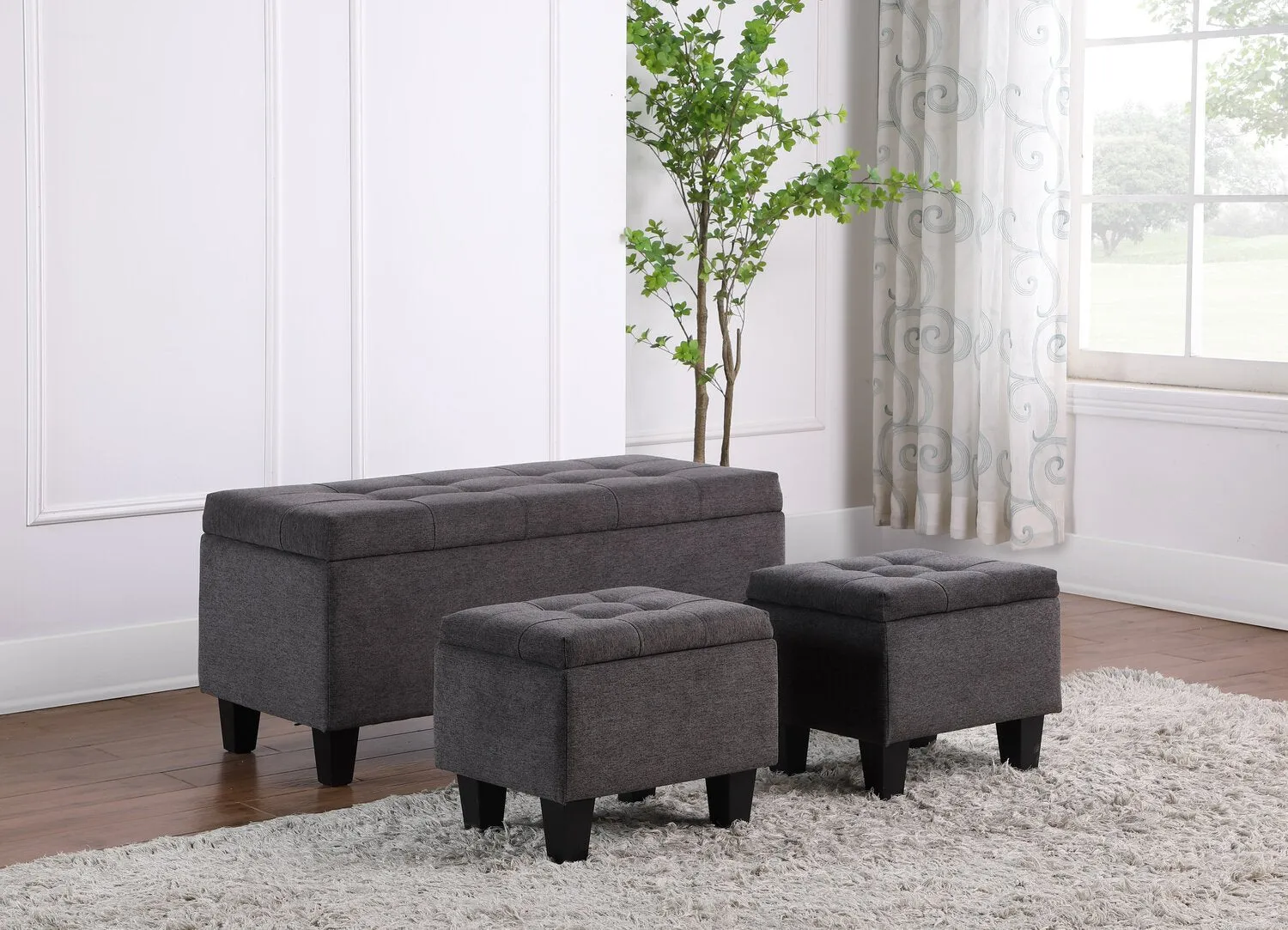 Garnet 3-Piece Storage Ottoman