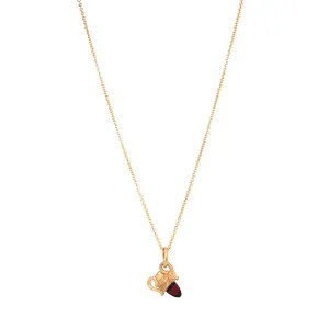 Garnet & Yellow Gold Pendant - "Garnet Amphora"