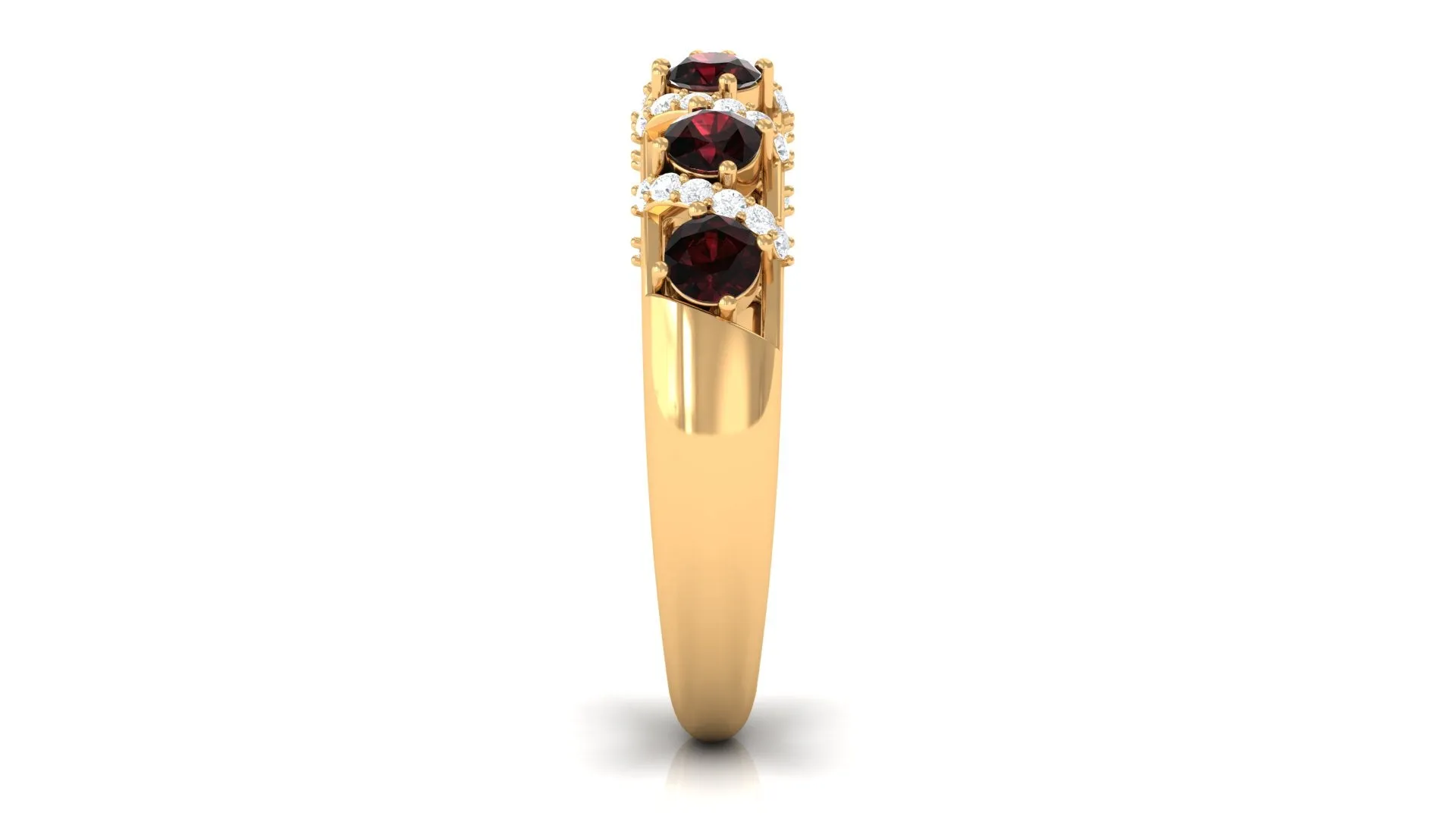 Garnet and Diamond Designer Anniversary Ring