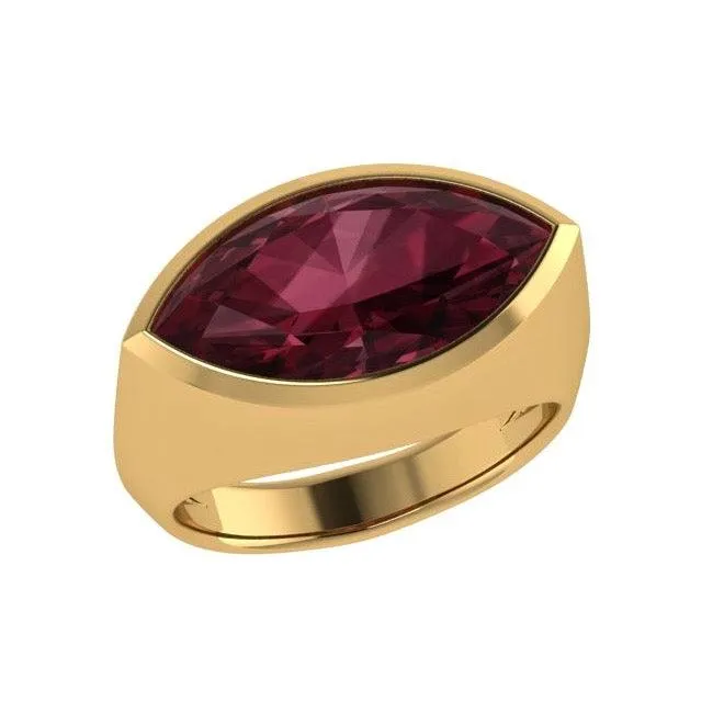 Garnet Gemstone Marquise Ring 14K Gold