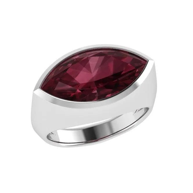 Garnet Gemstone Marquise Ring 14K Gold