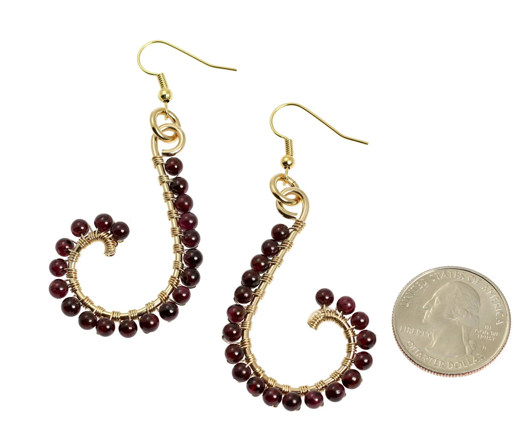 Garnet Wire Wrapped 14K Gold-filled Earrings