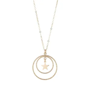 Gold Filled Double Chandelier Star Pendant Necklace