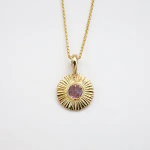 Gold Nova Necklace with Pastel Sapphire