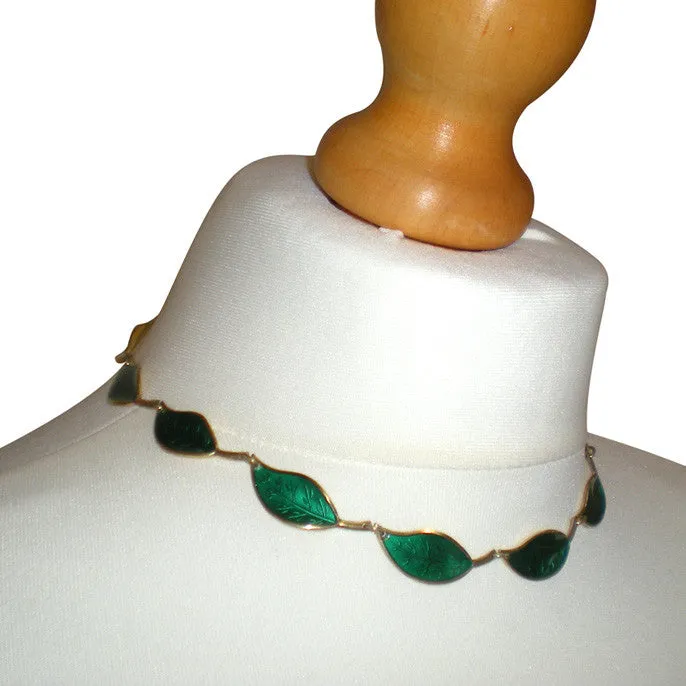 Green Leaf Statement Necklace