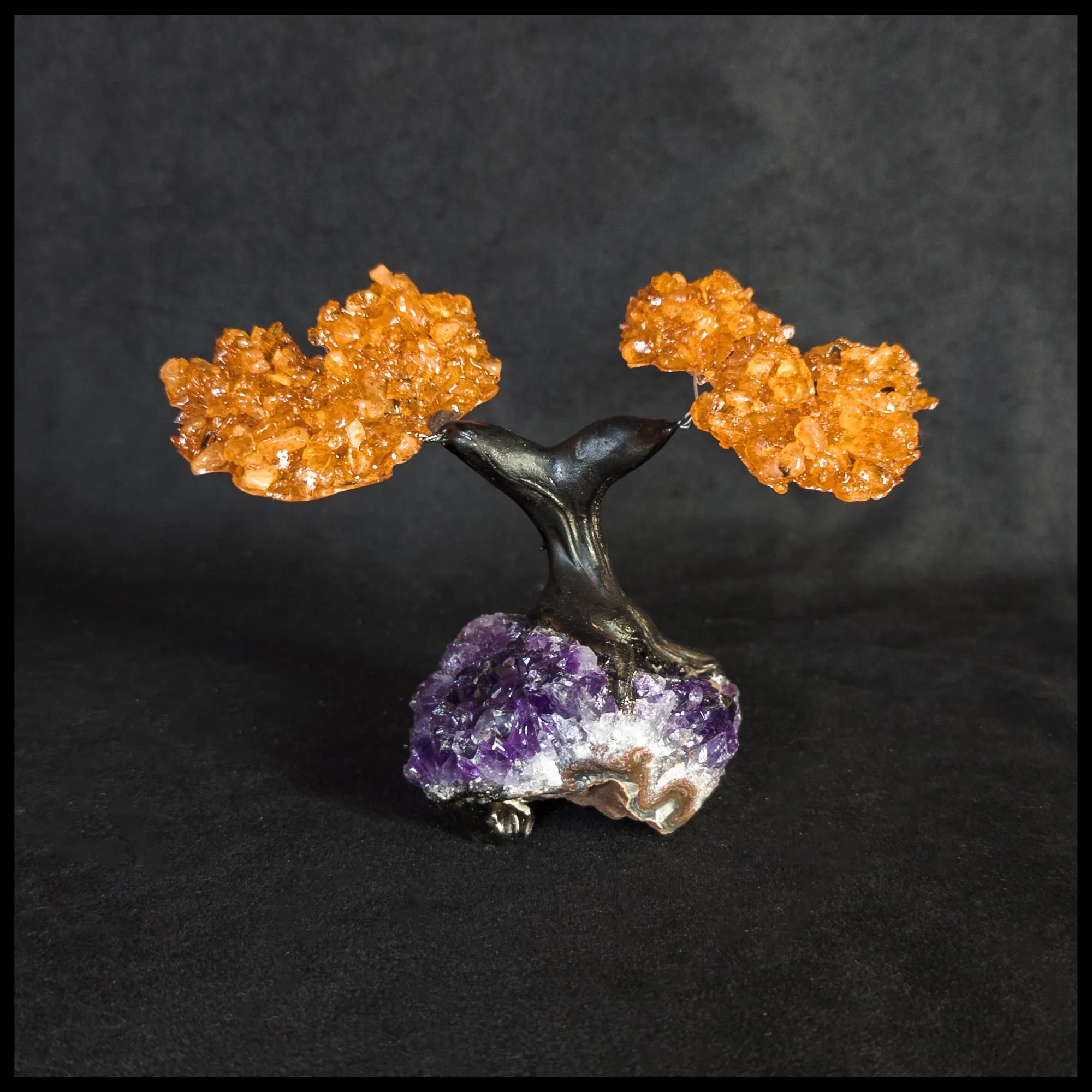 GSTsz2 Gemstone Tree - Citrine and Amethyst