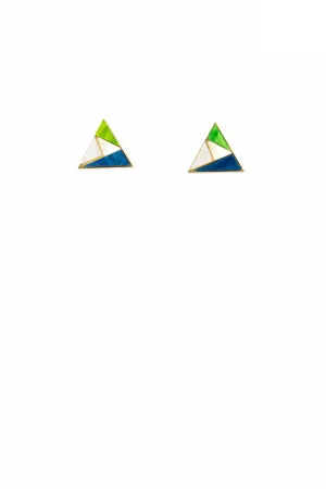 Jade Cool-Tone Triangle Studs