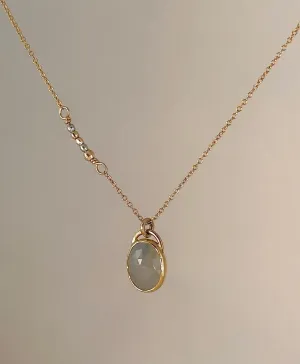 JANE HOLLINGER - 14k yellow gold necklace with Milky White Sapphire