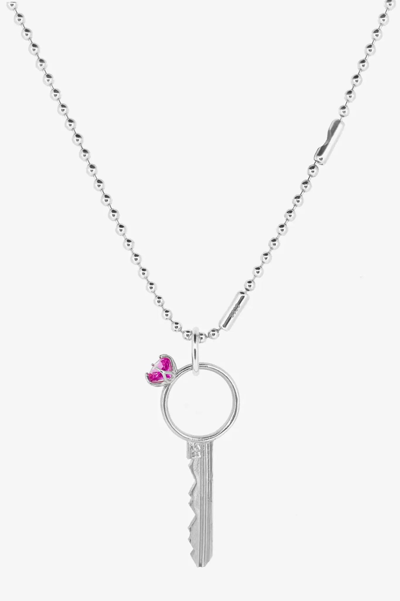 K Hole Necklace | Silver/Pink