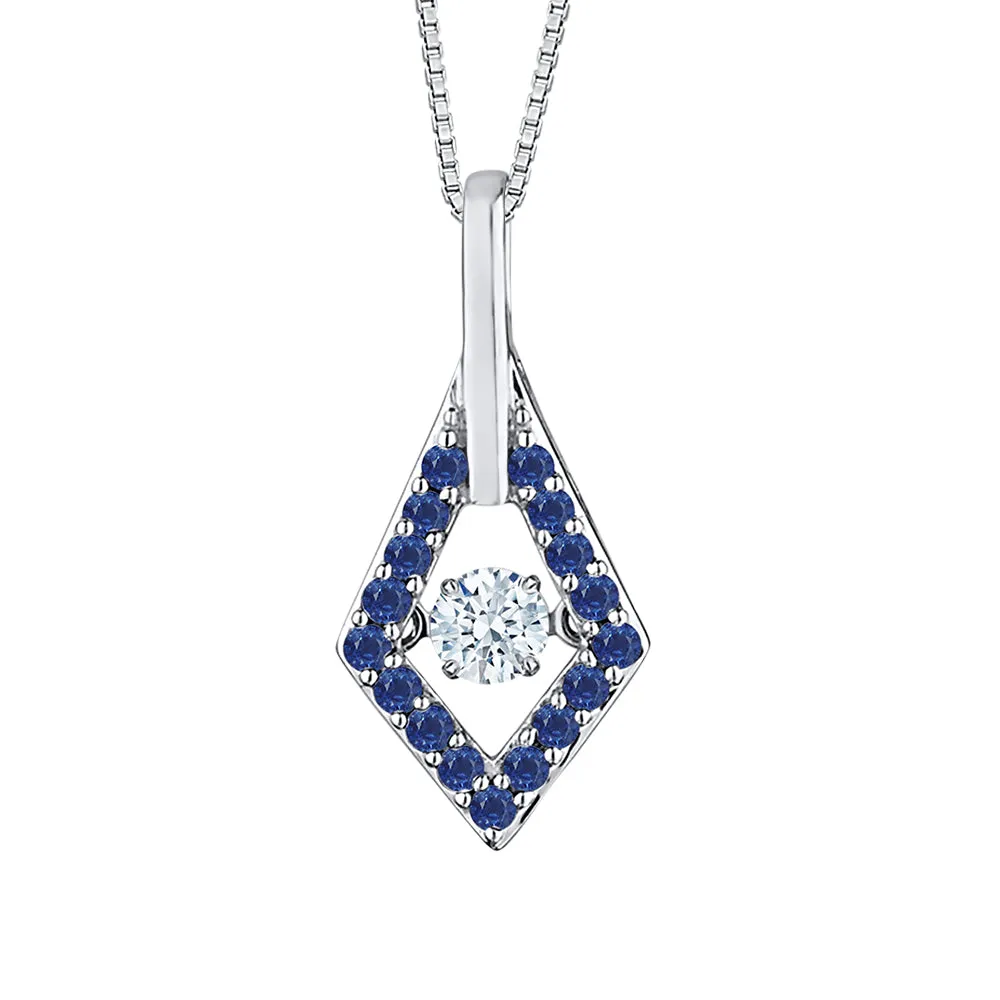 KATARINA Diamond and Sapphire Fashion Pendant Necklace (1/3 cttw)