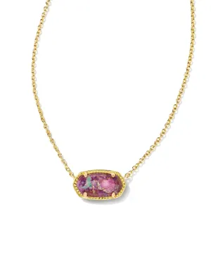 Kendra Scott Elisa Necklace Gold Bronze Veined Purple Turquoise