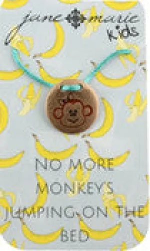 Kids Turquoise Corded Necklace with Monkey Charm