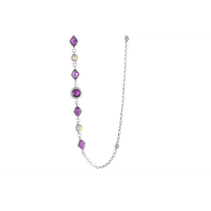 Konstantino Anthos Silver and 18K Gold Purple Spinel Station Necklace