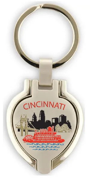 KRCC03 Key Ring Pewter Locket Cincinnati