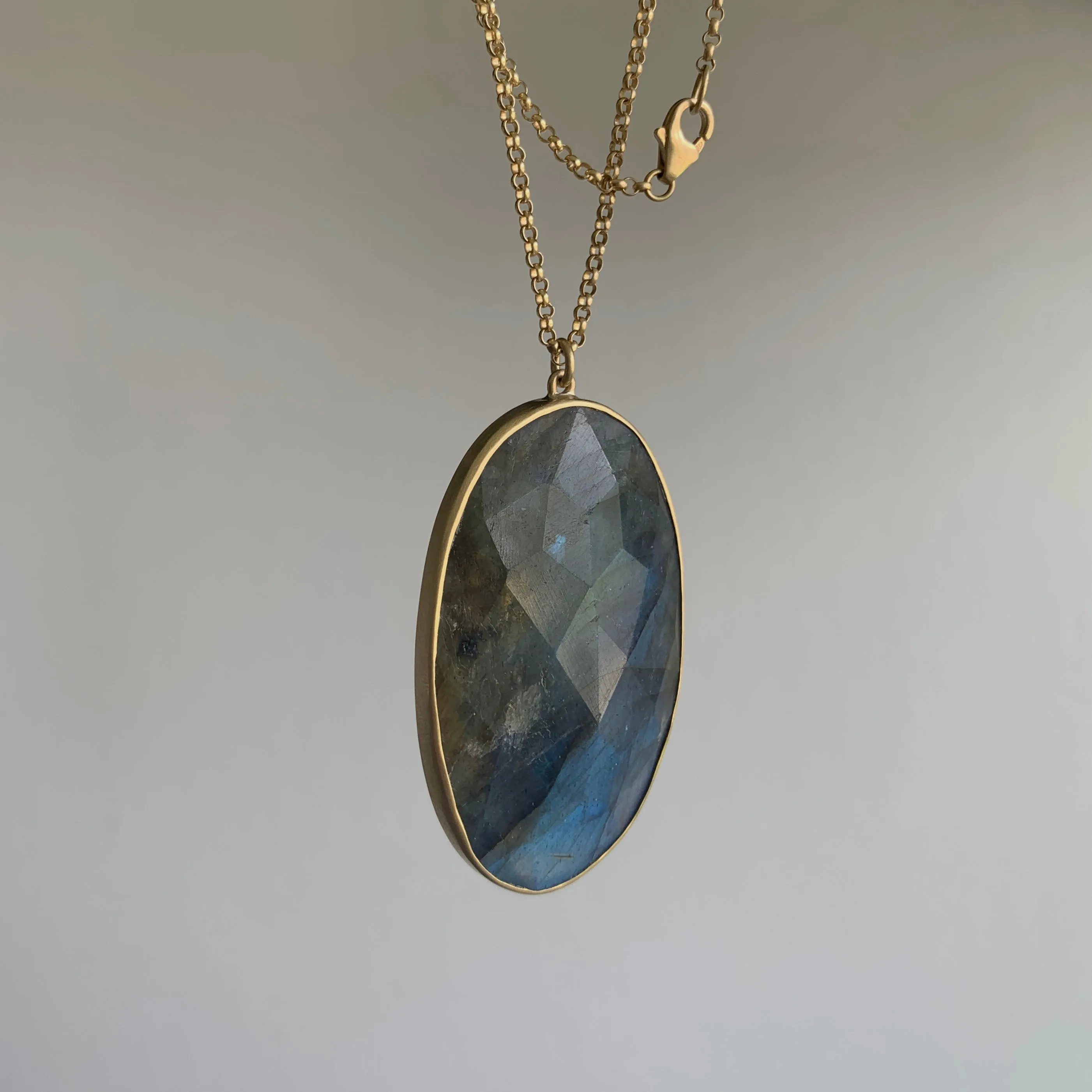 Large Oval Labradorite Pendant