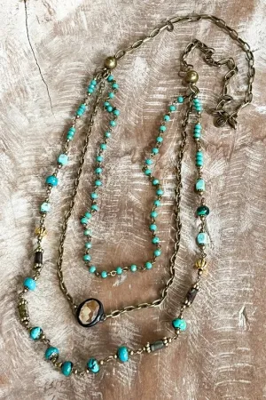 LAYERED JUSTINA NECKLACE (TURQUOISE)