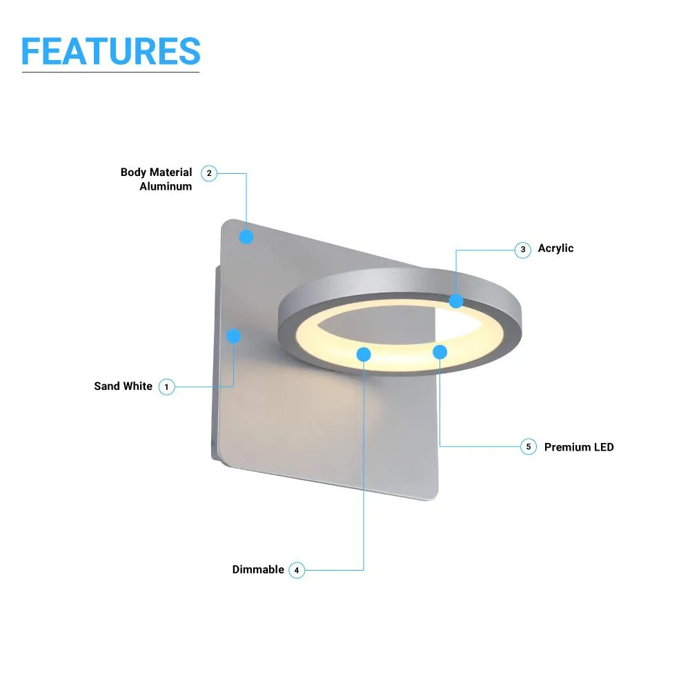 LED Wall Sconce Fixture, Dimmable, 3000K (Warm White)