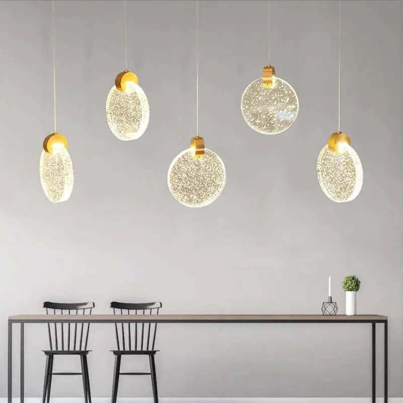 Light Gold Crystal LED Hanging Pendant Light