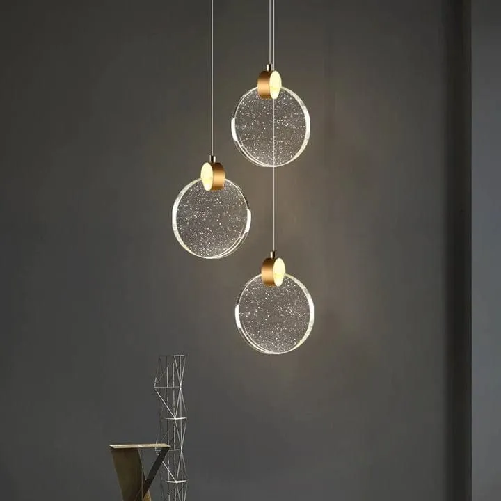 Light Gold Crystal LED Hanging Pendant Light