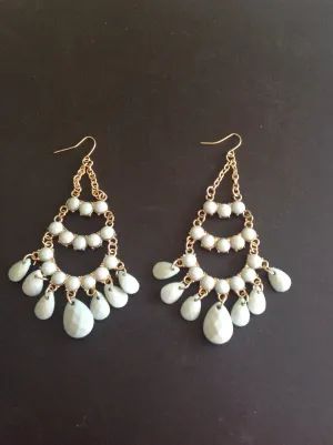 Light green chandelier style earrings