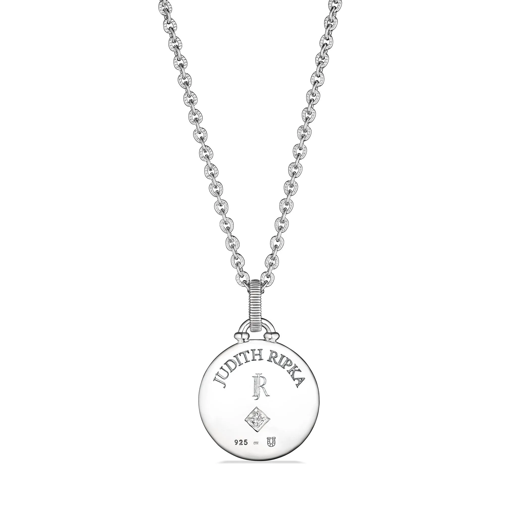 Little Luxuries Evil Eye Heart Medallion Necklace with Blue Sapphire, Diamonds and 18K Gold